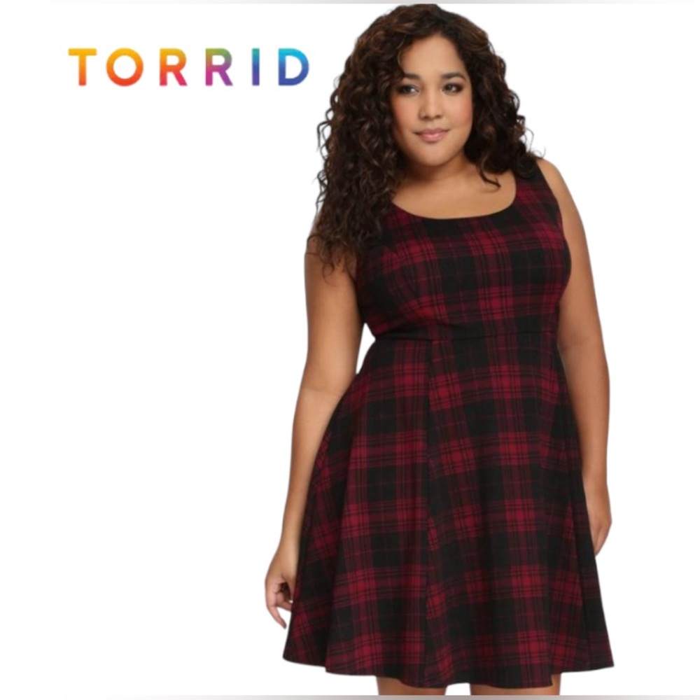 3X TORRID Plaid Skater Dress